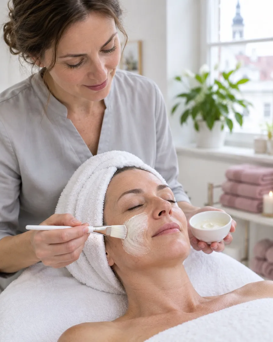 Peeling wird mit dem Pinsel aufgetragen